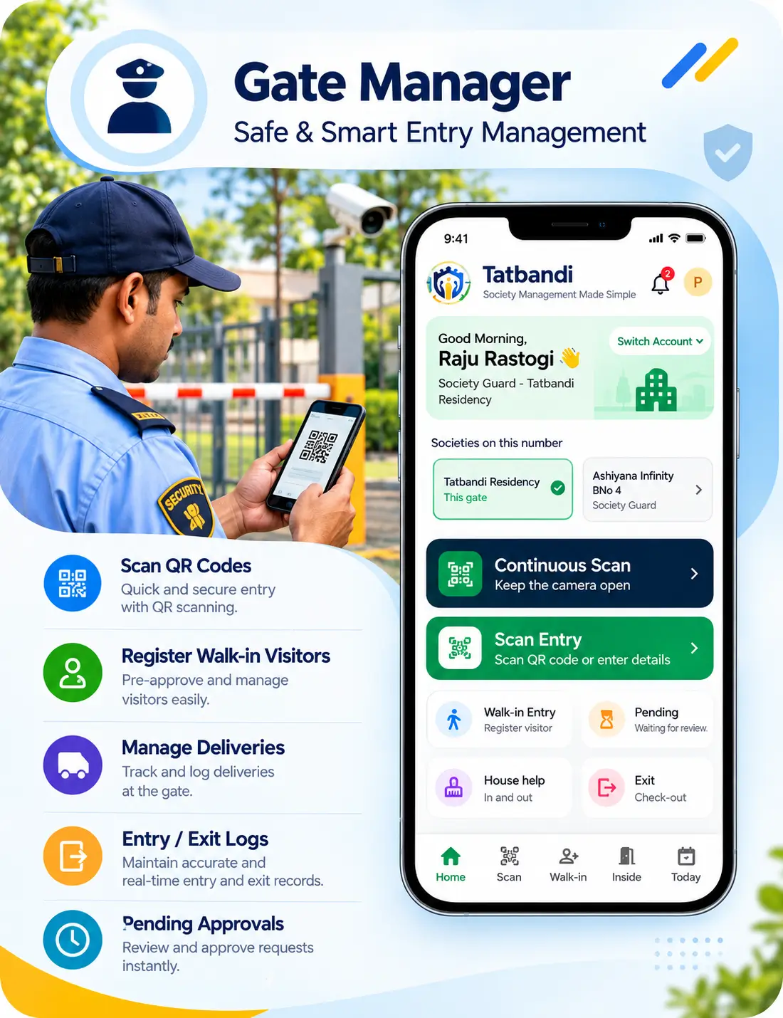 Tatbandi Gate Manager app for gate staff